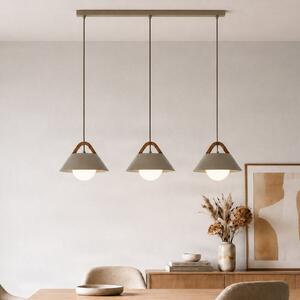 Luminex Lampă suspendată Funda, bej, lungime 110 cm, 3 becuri, metal/sticlă, reglabil, Bej, Camera de zi / sufragerie, Metal, Scandinavă