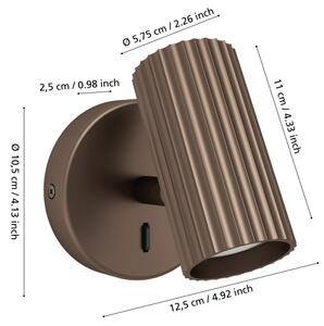 Eglo 902035 - Aplică spot de perete PORTILLO 1xGU10/5W/230V, maro