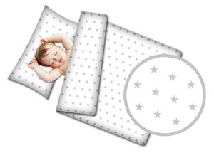 BabiM Lenjerie de pat pentru copii 120x90 Culoare: alb-stele