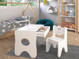 Vulpi Scaun pentru copii cu masă Cloud 3in1 cu depozitare Culoare: alb