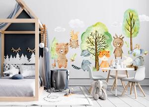 Vulpi Autocolante de perete pentru copii Forest2 XL 150x100 cm