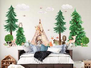 Vulpi Autocolante de perete pentru copii Forest XL 150x100 cm