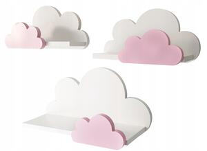 Vulpi Set de rafturi pentru camera copiilor Cloudy 3x Culoare: roz