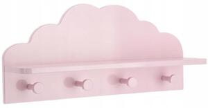 Vulpi Raft din lemn pentru copii cu cuier Baby Cloud Culoare: roz