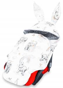 Vulpi Wrap minky pătură pentru scaunul auto, ou, cărucior 90X90 Culoare: elefant