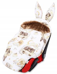 Vulpi Wrap minky pătură pentru scaunul auto, ou, cărucior 90X90 Culoare: bej-animale