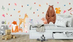 Vulpi Autocolante pentru camera copiilor Forest - 155x50 cm