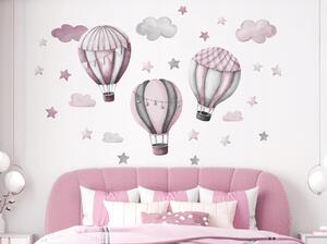 Vulpi Autocolante de perete pentru copii Baloane roz 100x90 cm