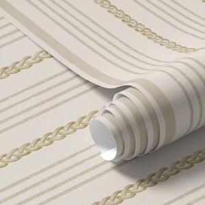 Tapet Dungi verticale de culoare bej cu un ornament împletit, Tapet geometrie, Tapet dungi, a01252 : Uwalls.ro