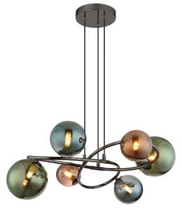 Globo Lighting Riha lampă suspendată 6x3.5 W verde-fumuriu-gri/frasin-maro 56142-6H