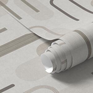Tapet Motiv geometric cu arcade în nuanțe neutre, Tapet abstract, a01255 : Uwalls.ro