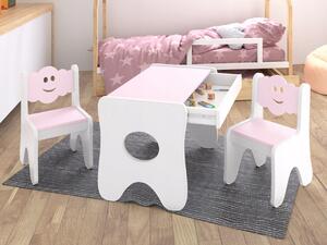 Vulpi Scaun pentru copii cu masă Cloud 3in1 cu depozitare Culoare: roz