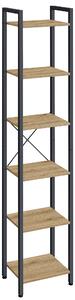 Raft cu structura din metal TAYLOR 6 polite, stejar artisan