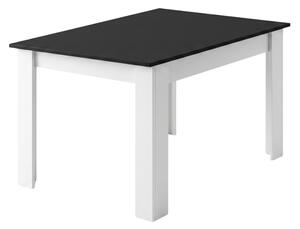 Masa de sufragerie neagra cu picioare albe MADO 120x80