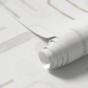 Tapet Model geometric ușor, cu arcuri de culoare bej, Tapet abstract, a01256 : Uwalls.ro