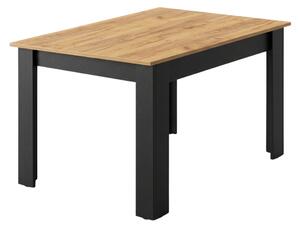 Masa de sufragerie neagra cu blat in decor stejar auriu MADO 120x80