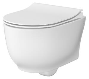 Cersanit Luna vas wc cu capac soft-close agăţat fără margine alb lucios S701-871