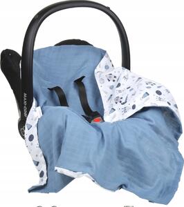 Vulpi Muslin pătură pentru scaunul auto Baby 80x80 Culoare: albastru