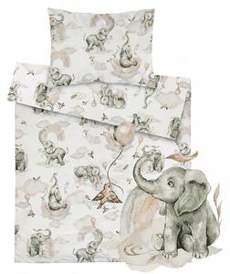 BabiM Lenjerie de pat pentru copii Animals 160x100 Culoare: roz-elefant
