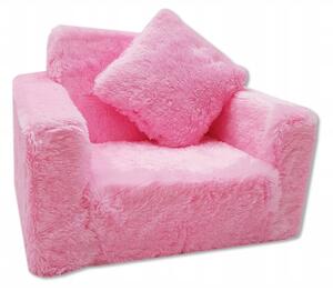 Vulpi Fotoliu pliabil pentru copii, fotoliu, canapea Shaggy Culoare: roz