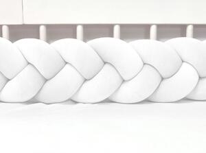 Vulpi Mantinel de protecție tricotat pentru pătuț 180cm Velvet Handmade Culoare: alb