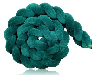 Vulpi Mantinel de protecție tricotat pentru pătuț 180cm Velvet Handmade Culoare: smarald