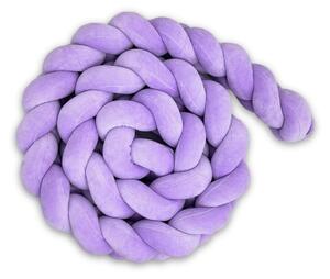 Vulpi Mantinel de protecție tricotat pentru pătuț 180cm Velvet Handmade Culoare: violet