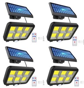 Set 4 x Proiector solar 96 LED, senzor de miscare, telecomanda