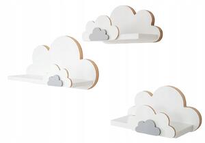 Vulpi Set de rafturi pentru camera copiilor Cloudy Plus 3x Culoare: gri