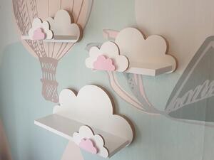 Vulpi Set de rafturi pentru camera copiilor Cloudy Plus 3x Culoare: roz