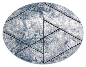 Covor modern COZY 8872 Cerc Wall, geometric, triunghiurile - structural două niveluri de lână albastru