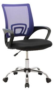 Scaun de birou reglabil Berto II, albastru/negru, 60x48x85-95 cm