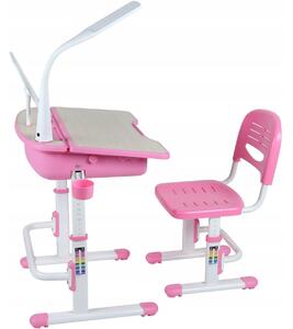 FunDesk Start Kit masă de creștere cu scaun și lampă Culoare: roz