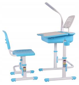 FunDesk Start Kit masă de creștere cu scaun și lampă Culoare: albastru