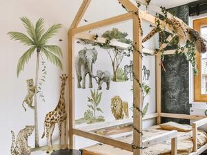 Vulpi Autocolante de perete pentru copii Beige Safari 100x50 cm