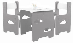 WoodStar Masă și scaun pentru copii WoodCloud 3in1 design pentru copii Culoare: gri