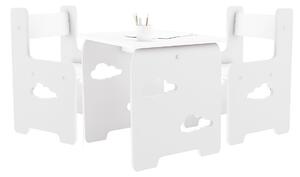 WoodStar Masă și scaun pentru copii WoodCloud 3in1 design pentru copii Culoare: alb