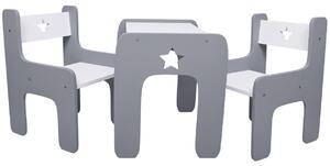 Design masă și scaun pentru copii WoodStar 3v1 Culoare: gri