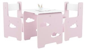 WoodStar Masă și scaun pentru copii WoodCloud 3in1 design pentru copii Culoare: roz