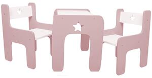 Design masă și scaun pentru copii WoodStar 3v1 Culoare: roz