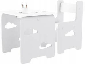 WoodStar Design masă și scaun pentru copii WoodCloud Culoare: alb