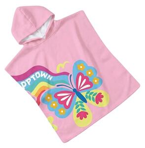 Poncho pentru copii BUTTERFLY roz 60x120 cm
