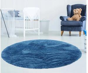 Vulpi Covor rotund de pluș moale pentru camera copiilor Home 120 x 120 Culoare: albastru