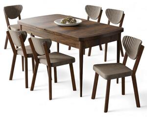 Set masă scaune (pentru 6 persoane) Eksom (cappuccino). Promo -23%. 1153366
