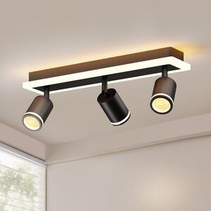 Spot LED 64W, 3 capete orientabile, aplicat pe tavan / perete, culoare corp negru, lungime 42CM, lumina calda/neutra/rece