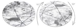 Covor modern COZY 8872 Cerc Polygons, geometric, triunghiurile - structural două niveluri de lână gri