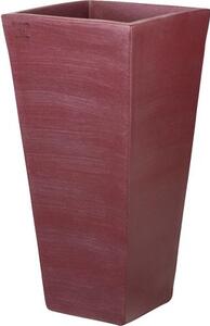 Ghiveci Color Premium Life patrat, lut, 25x25x51 cm rosu