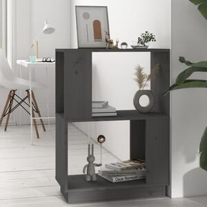 Bibliotecă/Separator cameră gri 51x25x70 cm, lemn masiv de pin
