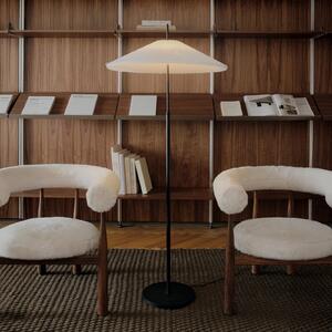 New Works Lampadar LED Nebra, negru/alb, 150 cm, din material textil, Negru, Camera de zi / sufragerie, Metal, Design