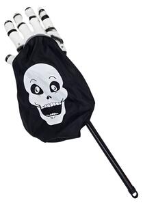 Sac de colindat, cu mâner, pentru Halloween, model mână albă și craniu, Eurowrap